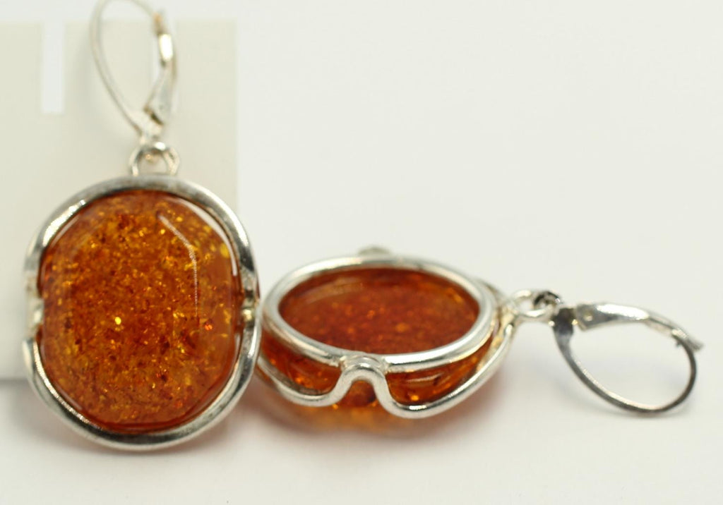 Edle Design Bernstein Ohrhänger 925 Silber Bernstein Letland Ohrschmuck Brisur