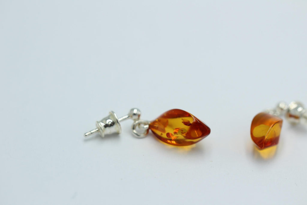 Bernstein Pampeln facetiert 925 Sterling Silber Ohrstecker Bernsteinschmuck