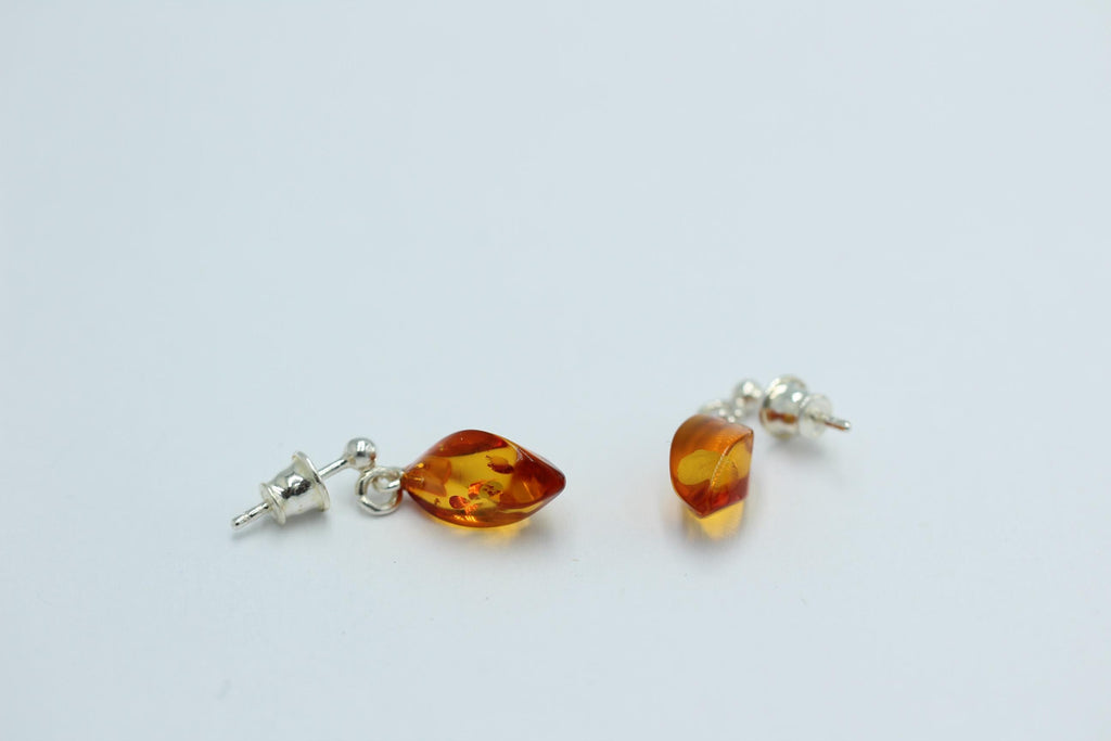 Bernstein Pampeln facetiert 925 Sterling Silber Ohrstecker Bernsteinschmuck