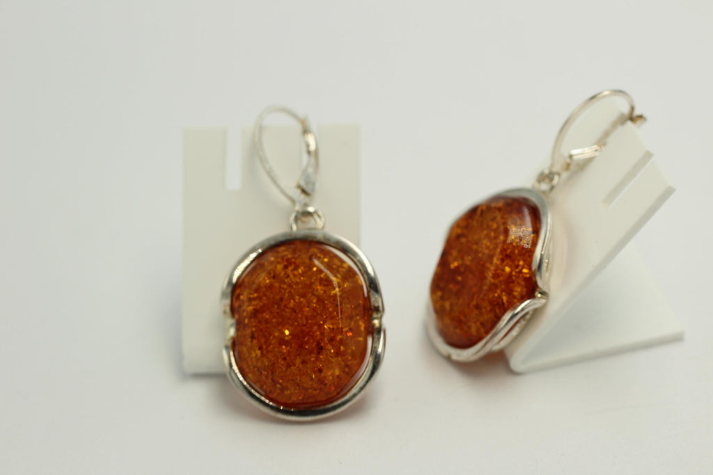 Edle Design Bernstein Ohrhänger 925 Silber Bernstein Letland Ohrschmuck Brisur