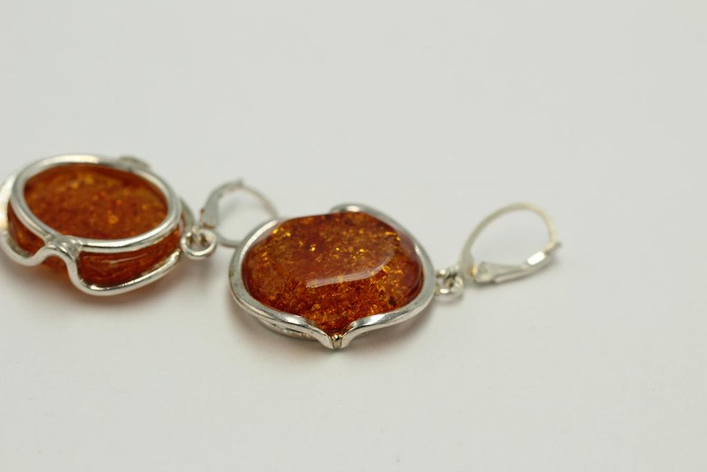 Edle Design Bernstein Ohrhänger 925 Silber Bernstein Letland Ohrschmuck Brisur