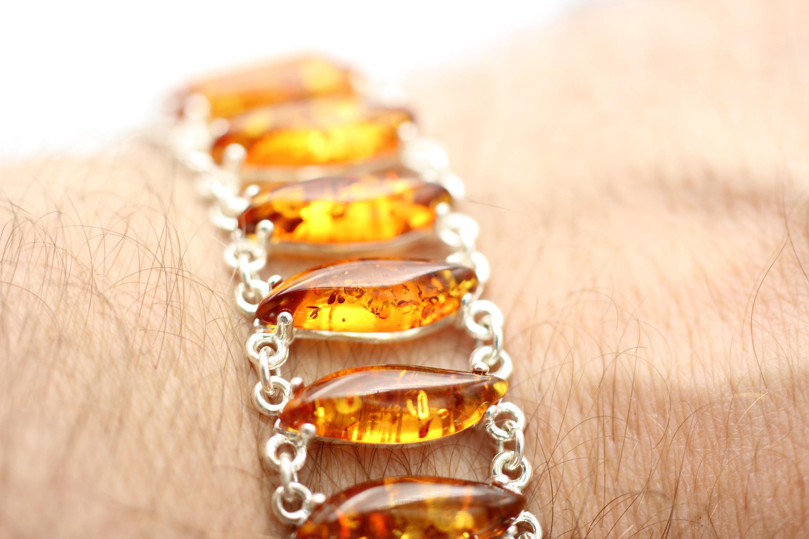 Design Berstein Armband 925 Sterlingsilber kunstvoll verabeitet Bernsteinschmuck