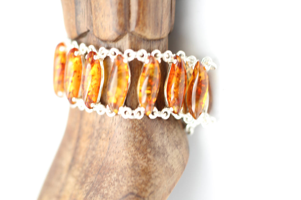 Design Berstein Armband 925 Sterlingsilber kunstvoll verabeitet Bernsteinschmuck