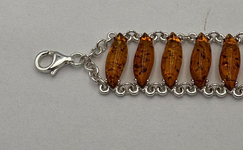 Design Berstein Armband 925 Sterlingsilber kunstvoll verabeitet Bernsteinschmuck