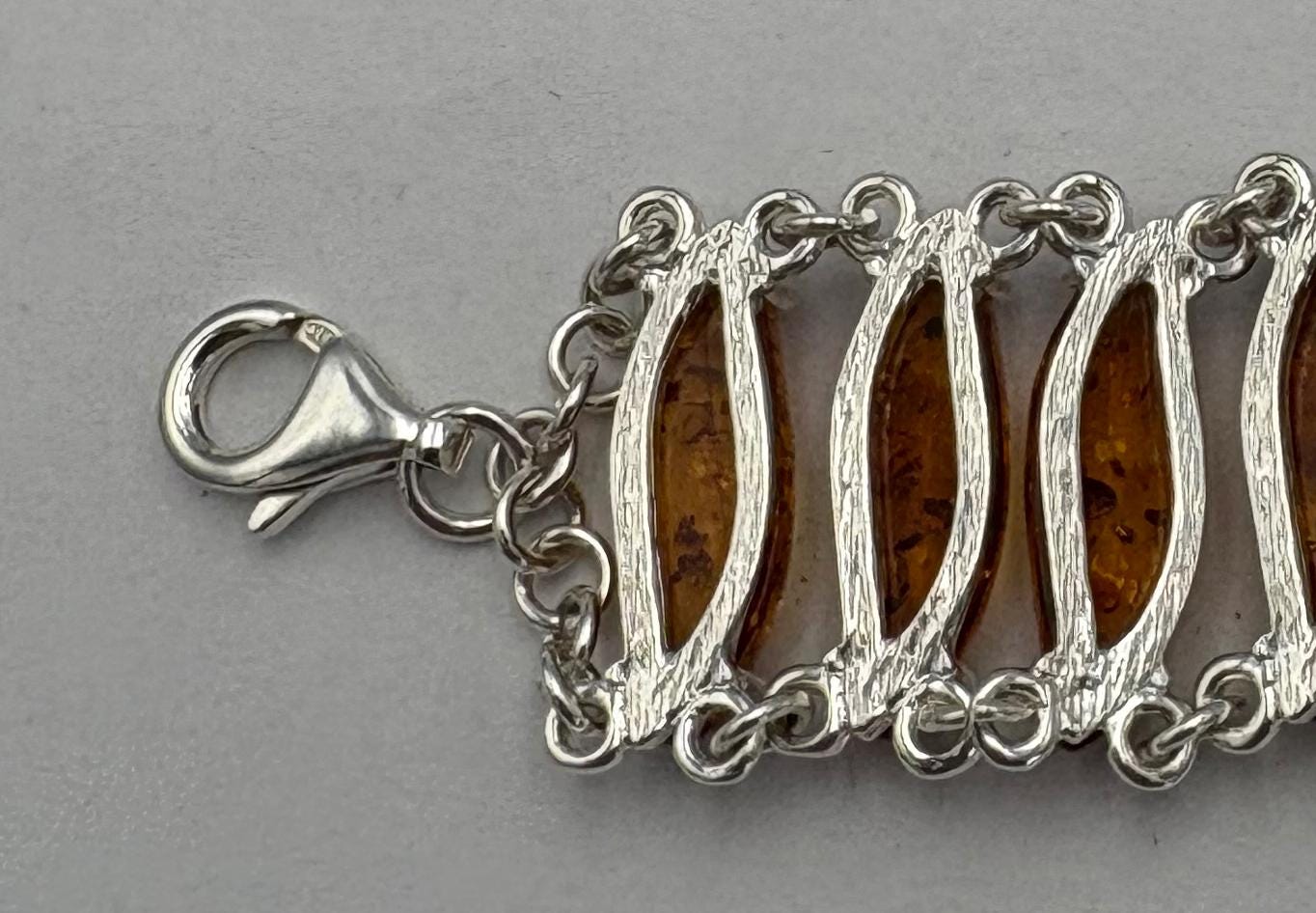 Design Berstein Armband 925 Sterlingsilber kunstvoll verabeitet Bernsteinschmuck
