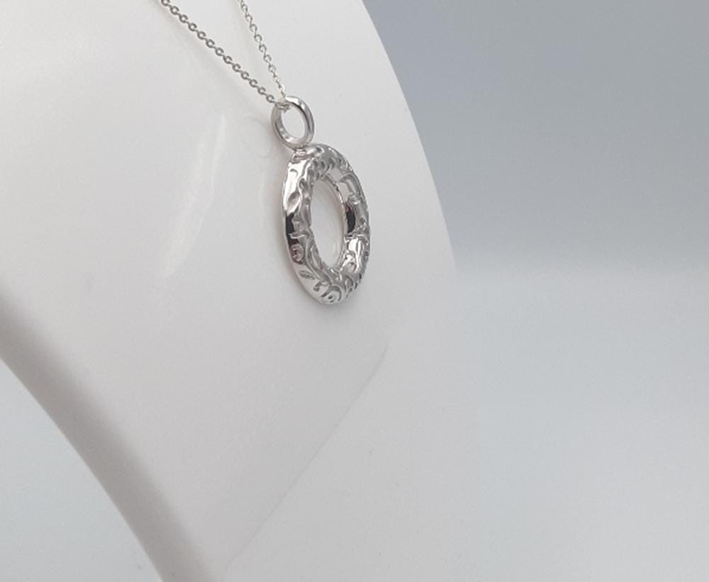 Anhänger 925 Silber gemustert Collier Kette Kettenanhänger Stylisch