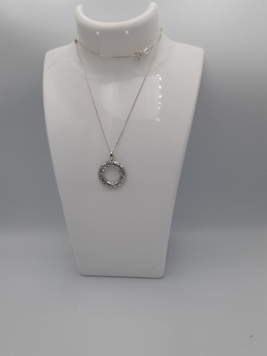 Anhänger 925 Silber gemustert Collier Kette Kettenanhänger Stylisch