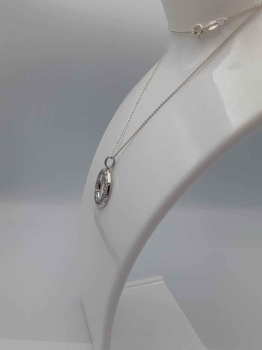 Anhänger 925 Silber gemustert Collier Kette Kettenanhänger Stylisch