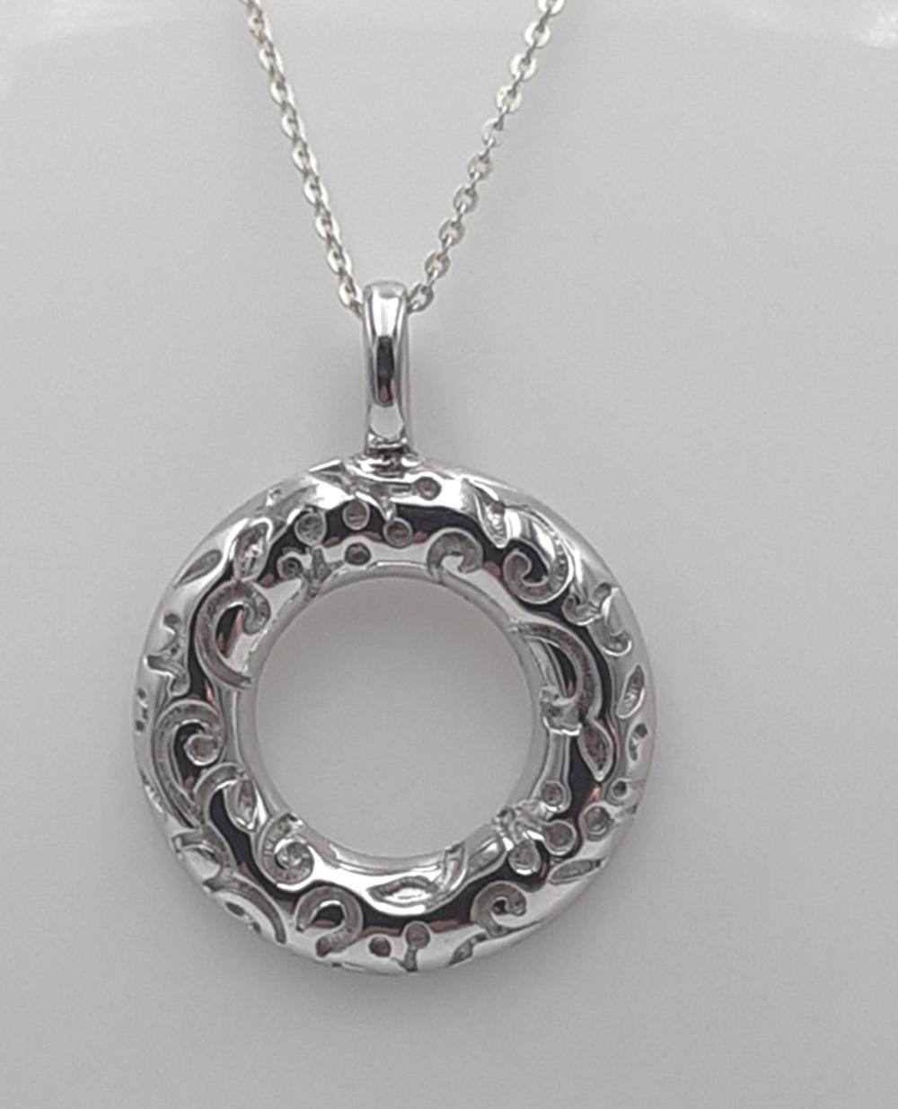 Anhänger 925 Silber gemustert Collier Kette Kettenanhänger Stylisch