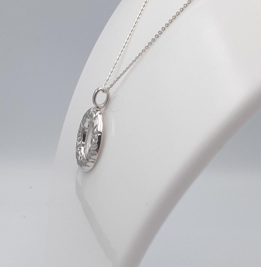 Anhänger 925 Silber gemustert Collier Kette Kettenanhänger Stylisch