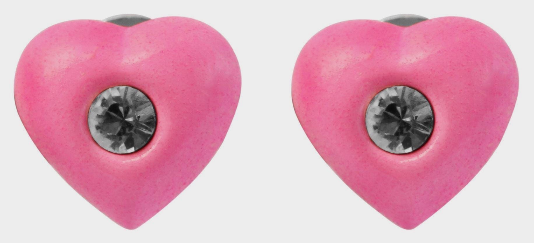 925/- Echt Silber Kinder Ohrstecker "Amanda", Herz mit Similistein, neonpink Kinderohrstecker