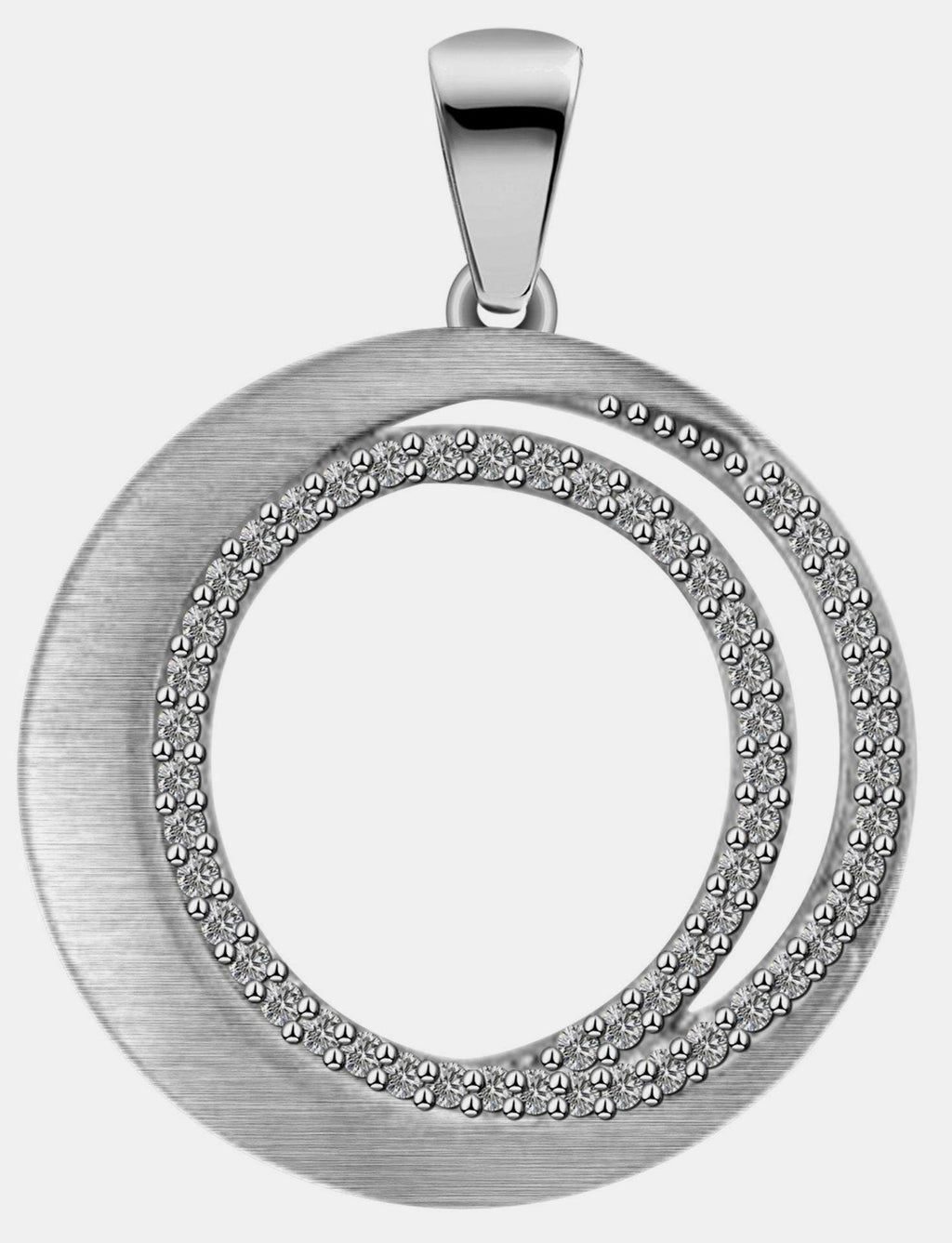 Anhänger "Jayna" 925/rh Echt Silber rund, Zirkoniabesatz Collier Kette