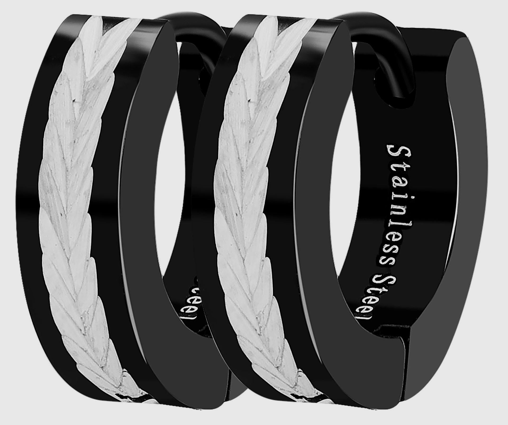 Creolen "Jorik" Akzent Unisex Edelstahl, ionenplattiert, bicolor, Ø 9 mm Unisex Creolen für Damen und Männer