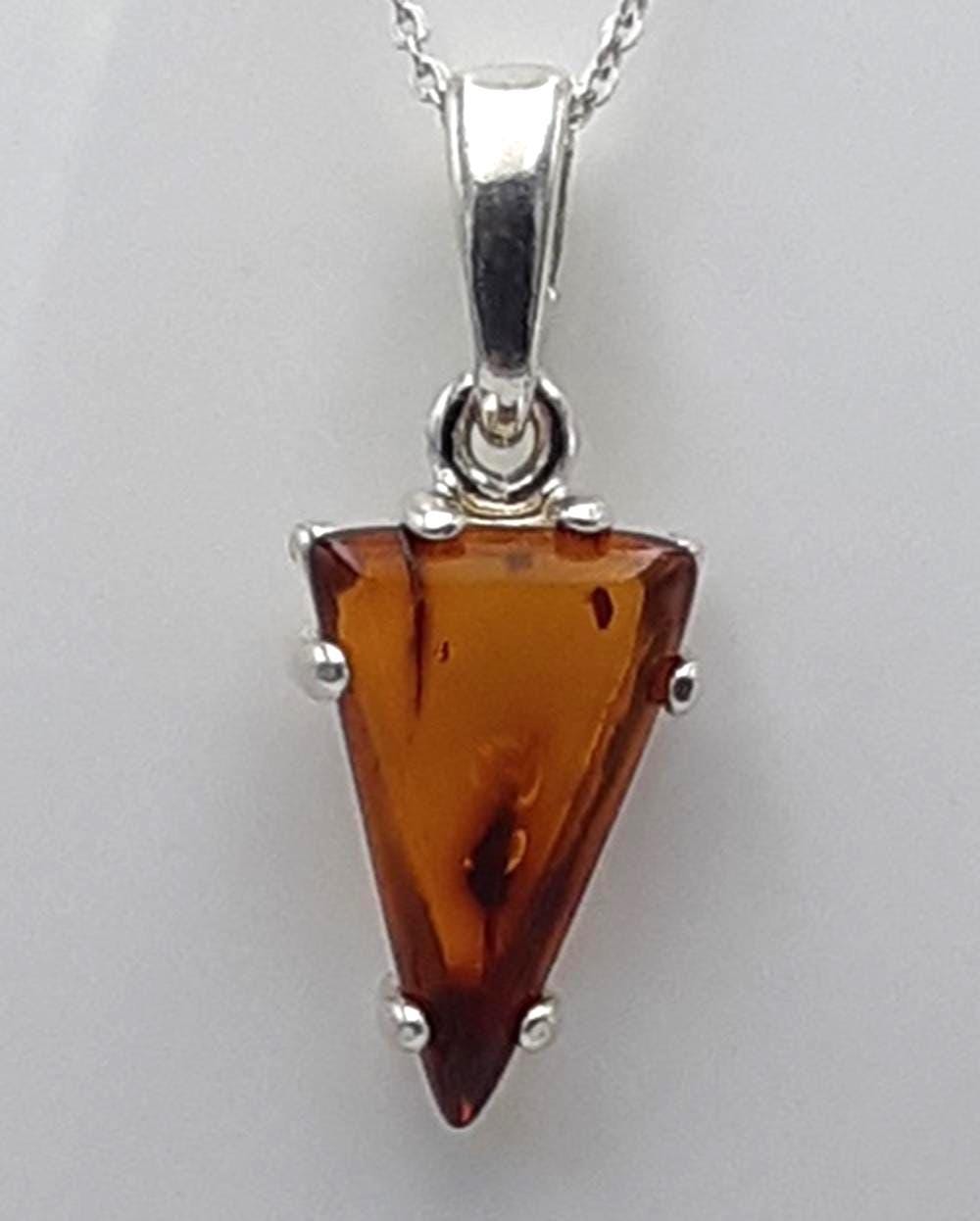 Bernstein Design Anhänger 925 Sterling Silber Collier aus Litauen Bernsteinanhänger für Sie und Ihn