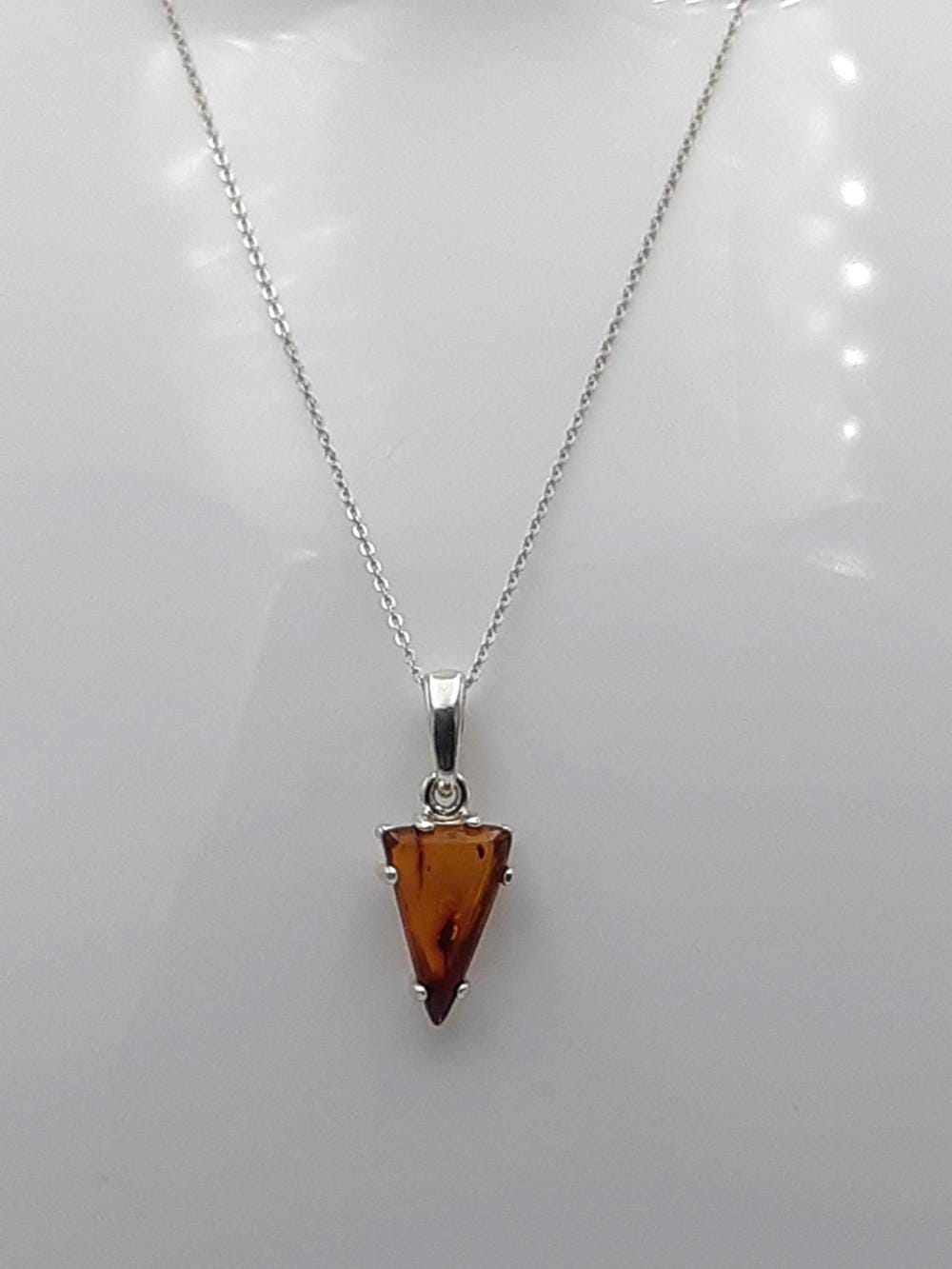 Bernstein Design Anhänger 925 Sterling Silber Collier aus Litauen Bernsteinanhänger für Sie und Ihn