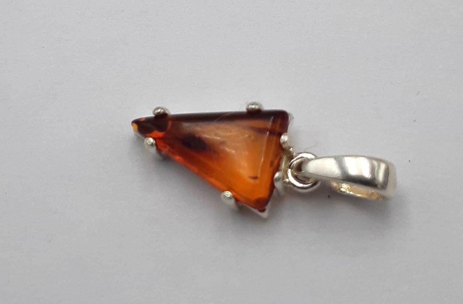 Bernstein Design Anhänger 925 Sterling Silber Collier aus Litauen Bernsteinanhänger für Sie und Ihn