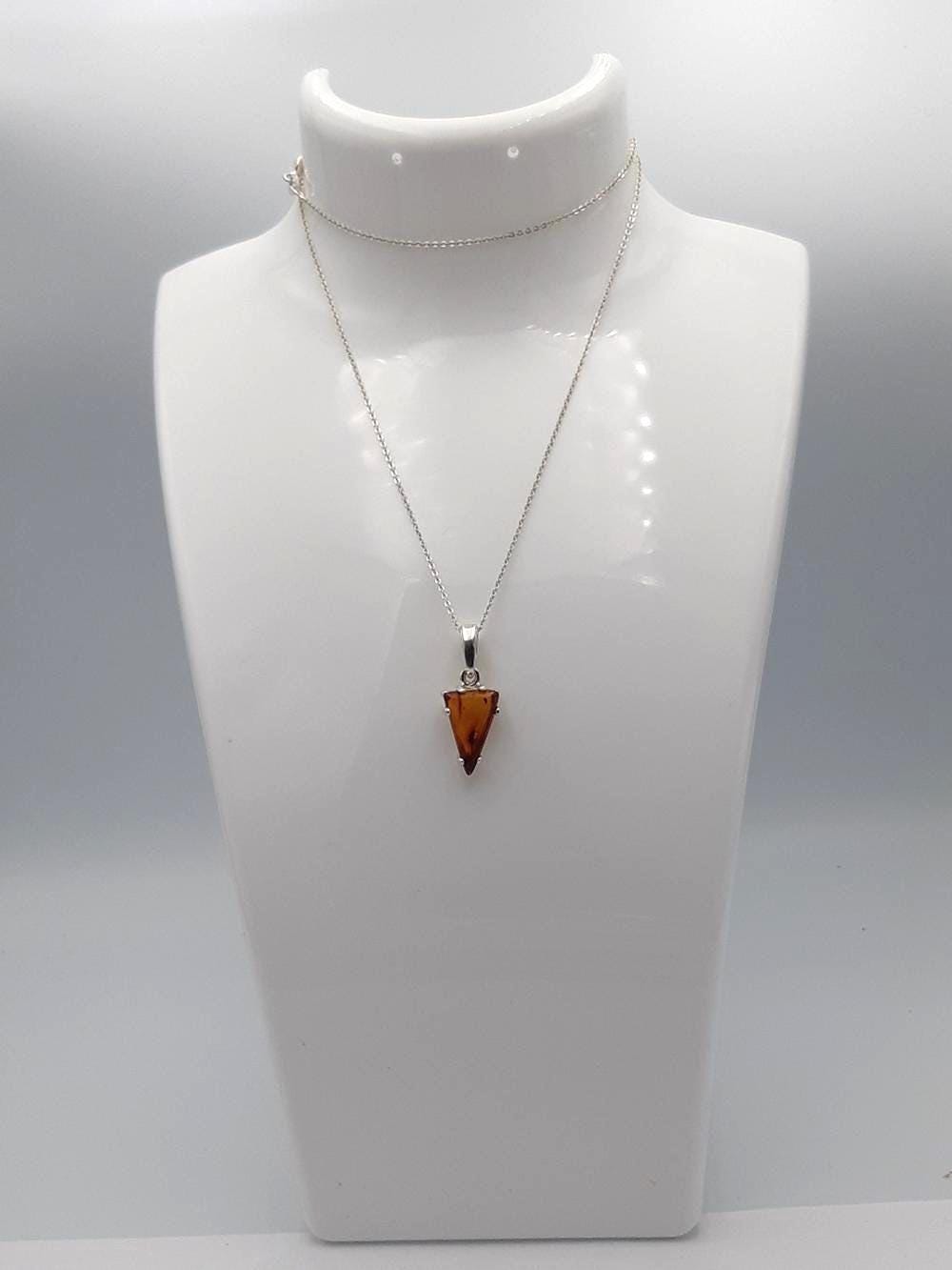 Bernstein Design Anhänger 925 Sterling Silber Collier aus Litauen Bernsteinanhänger für Sie und Ihn