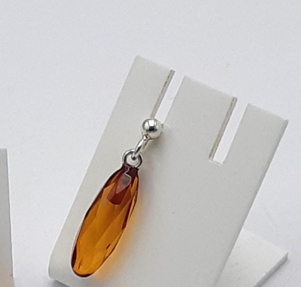 Bernstein Pampeln facetiert 925 Sterling Silber Ohrstecker Bernsteinschmuck