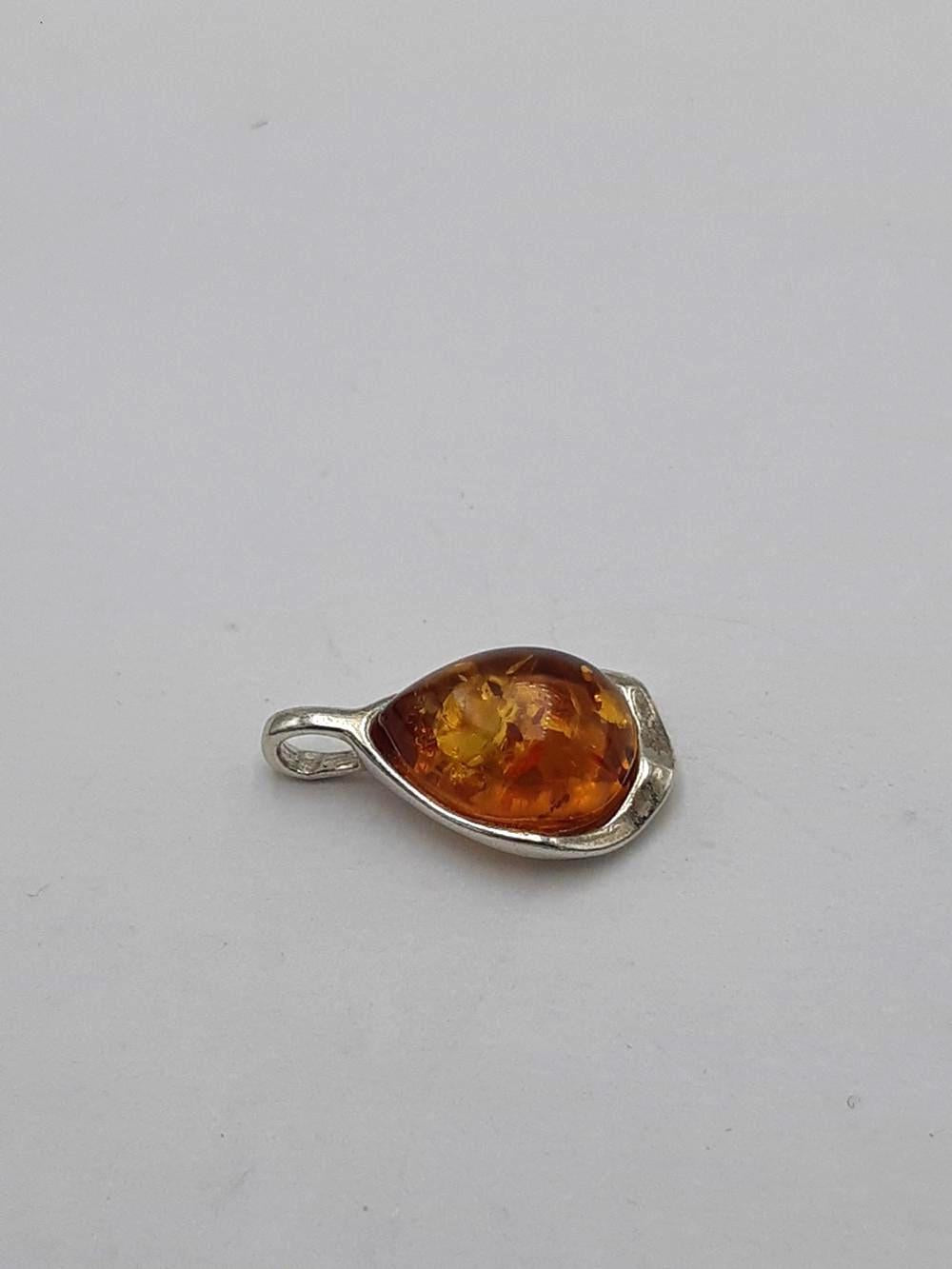 Bernstein Designer  Anhänger 925 Silber Bernsteinanhänger Top Edel