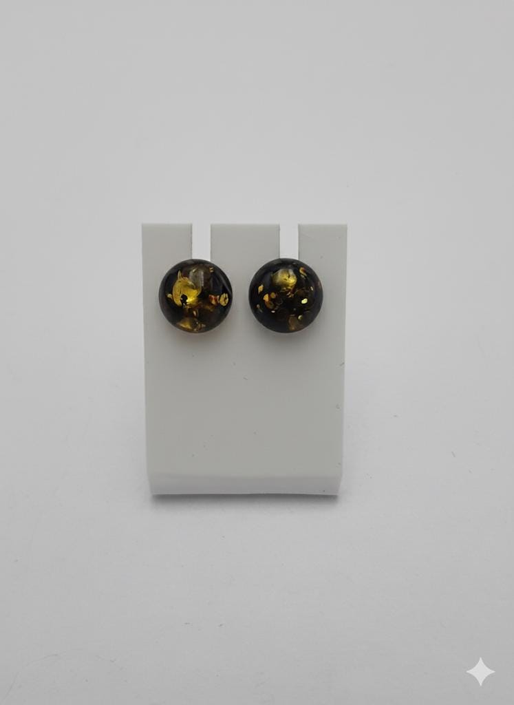 Bernstein Ohrstecker 925 Silber Bernsteinohrschmuck Top Edel grüngoldener Bernstein
