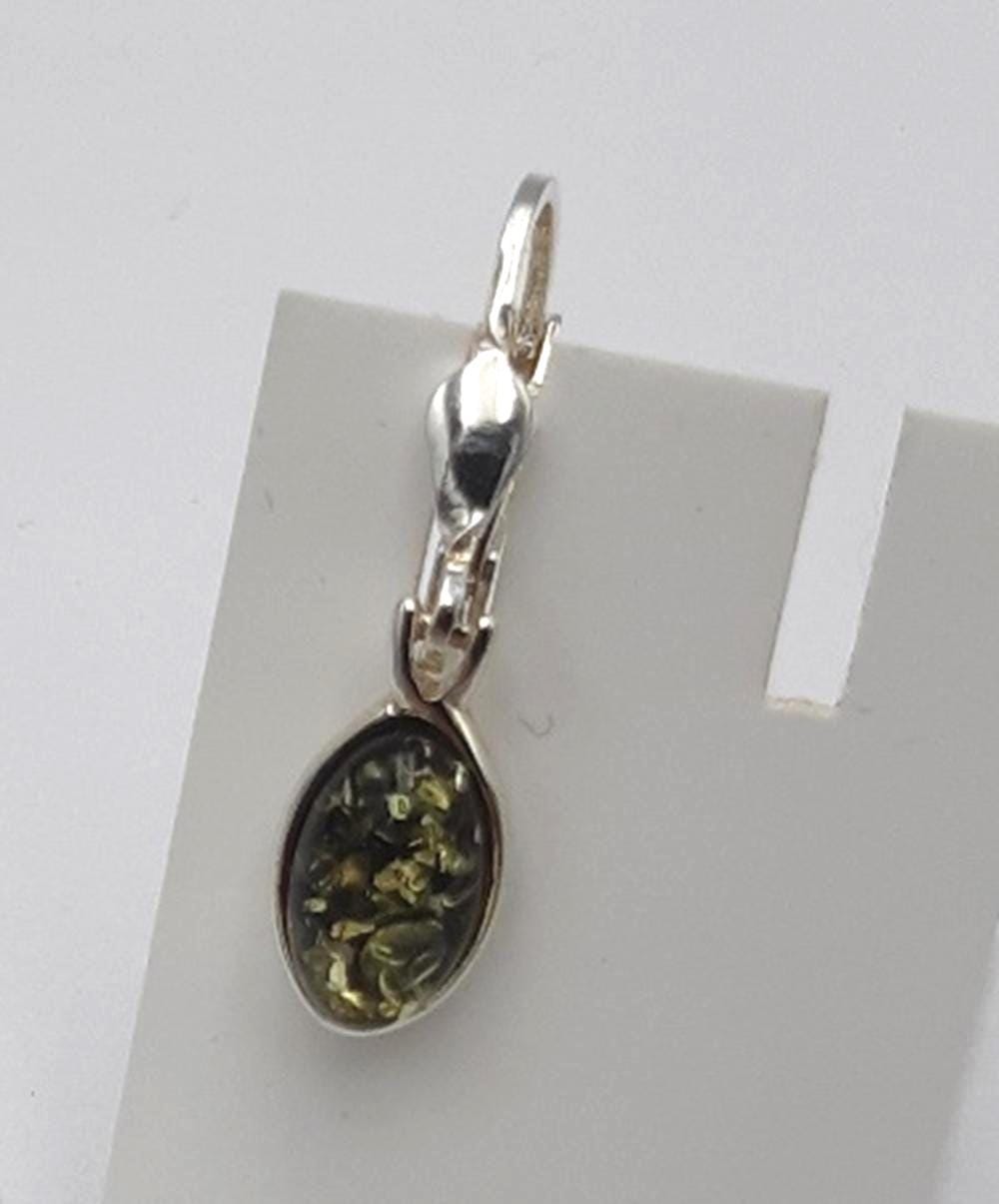 Bernstein Ohrhänger in 925 Sterling Silber grüner Bernstein Silberohrschmuck
