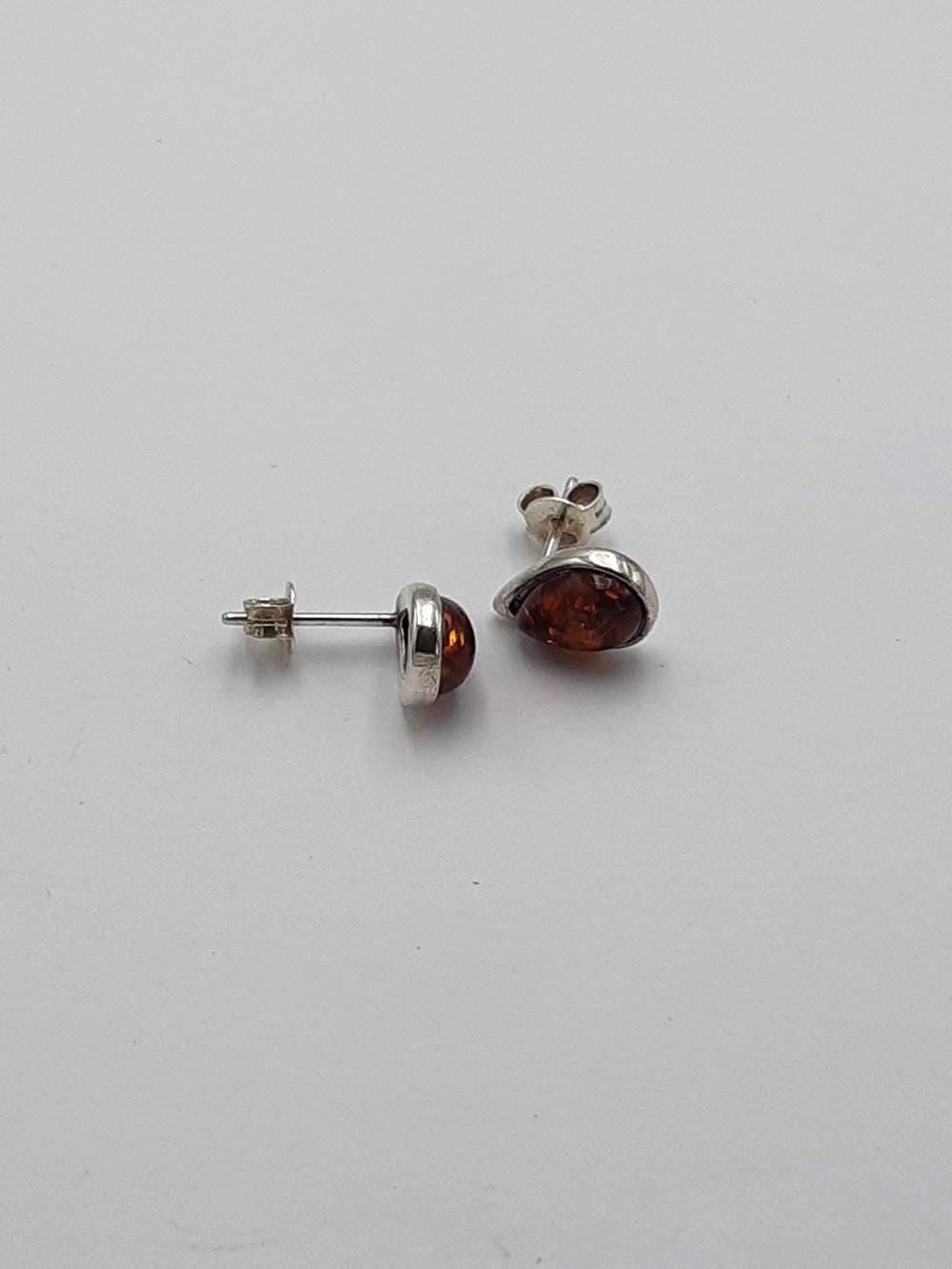 Edler Bernstein Ohrstecker Unisex 925 Silber Ohrschmuck Bernsten aus Litauen