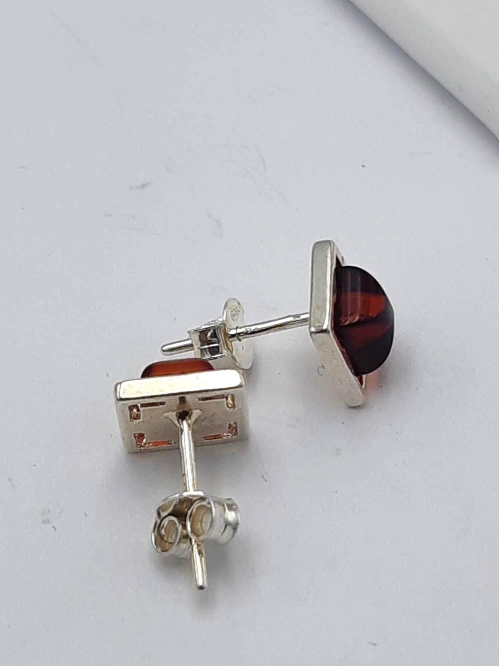 Bernstein Ohrstecker 925 Silber Bernsteinohrschmuck DesignTop Edel Bernstein Unisex