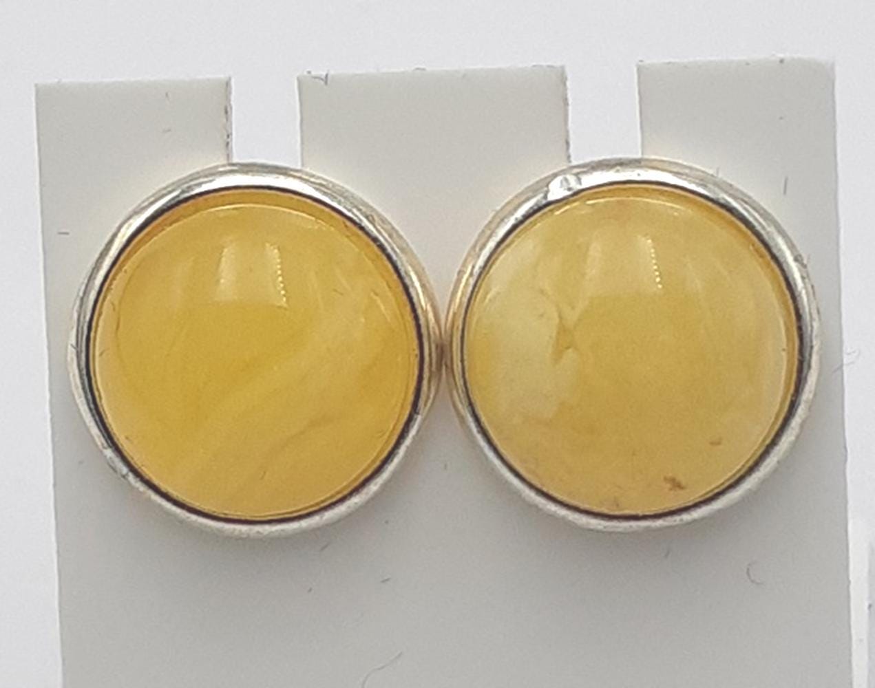 Design Bernstein Ohrstecker 925 Silber Bernsteinohrschmuck Top Edel Bernstein Unisex