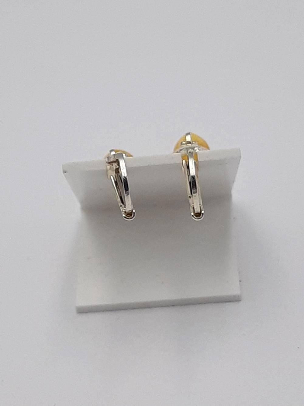 Bernstein Ohrhänger 925 Silber Jugendstil Ohrschmuck Bernsteinschmuck aus Litauen