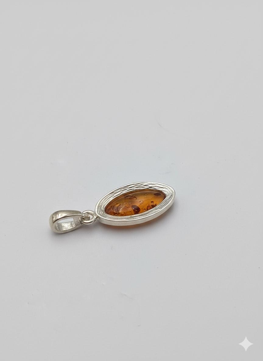 Bernstein Anhänger 925 Sterling  Silber Kette Collier Bernstein vom Baltikum