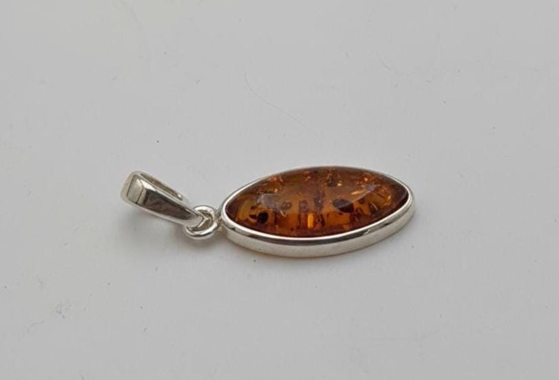 Bernstein Anhänger 925 Sterling  Silber Kette Collier Bernstein vom Baltikum