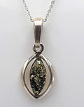 Bernstein Anhänger in 925 Sterling  Silber Collier Kette grüner Bernsteinn Modern