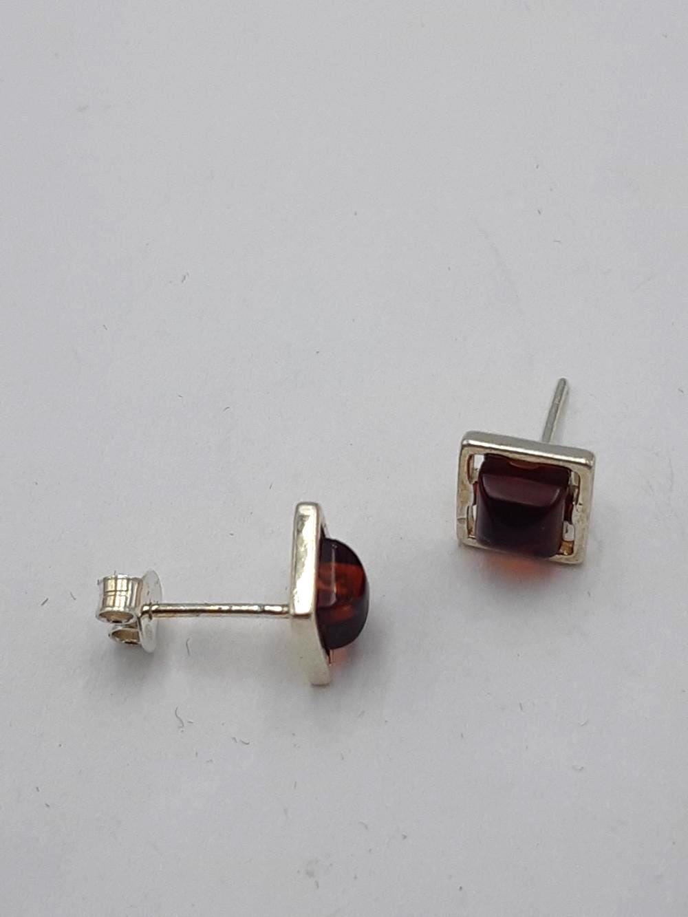 Bernstein Ohrstecker 925 Silber Bernsteinohrschmuck DesignTop Edel Bernstein Unisex
