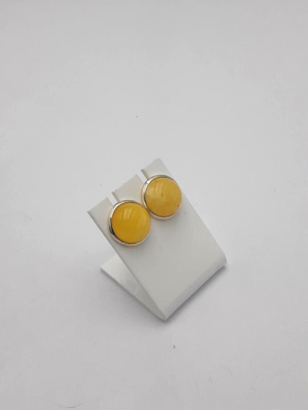 Design Bernstein Ohrstecker 925 Silber Bernsteinohrschmuck Top Edel Bernstein Unisex