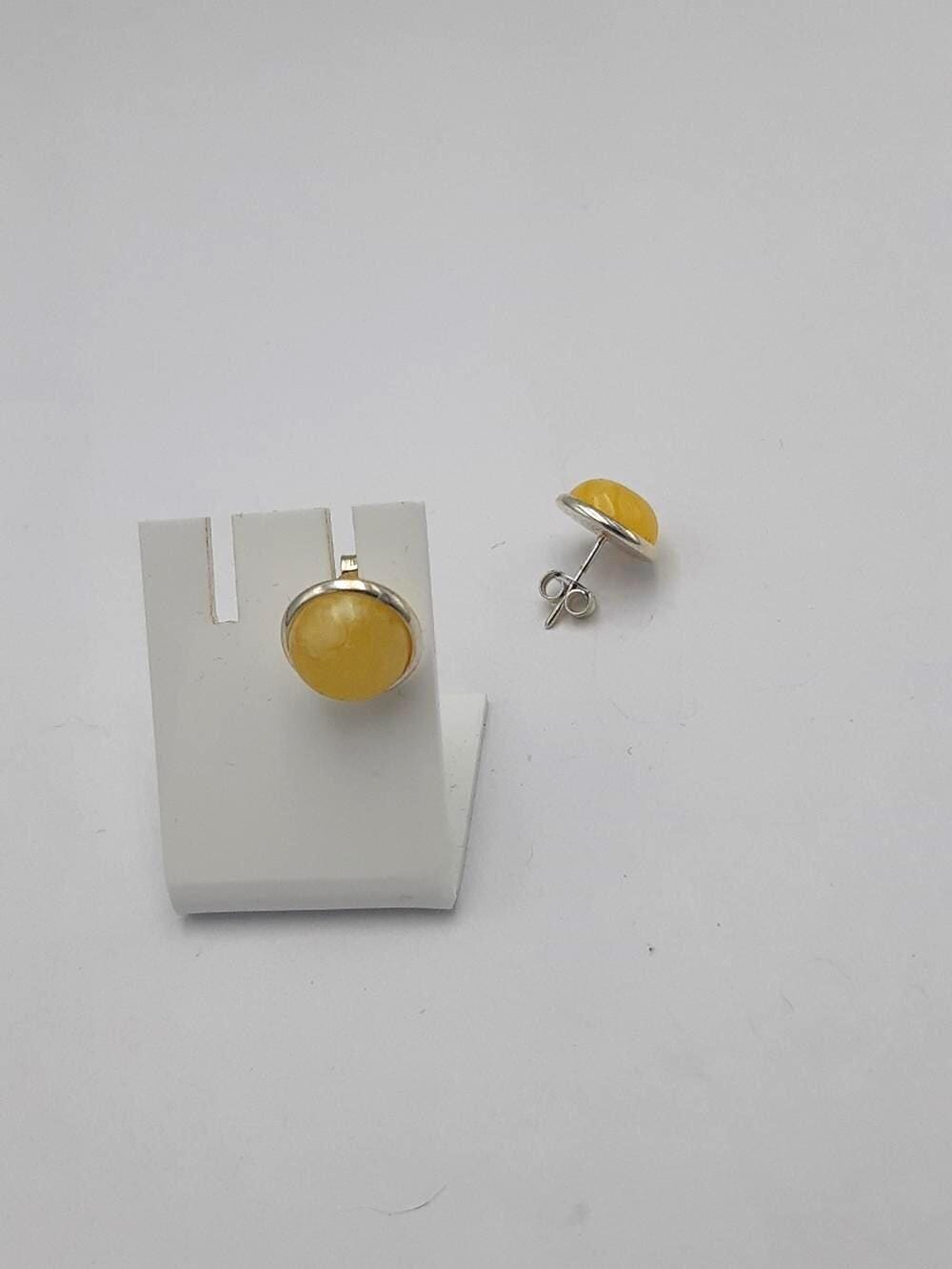 Design Bernstein Ohrstecker 925 Silber Bernsteinohrschmuck Top Edel Bernstein Unisex