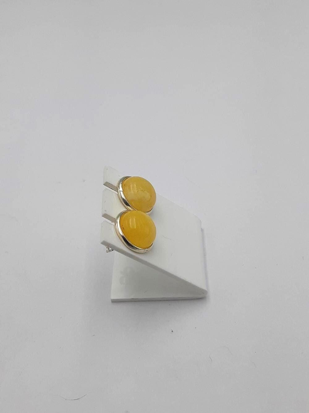 Design Bernstein Ohrstecker 925 Silber Bernsteinohrschmuck Top Edel Bernstein Unisex