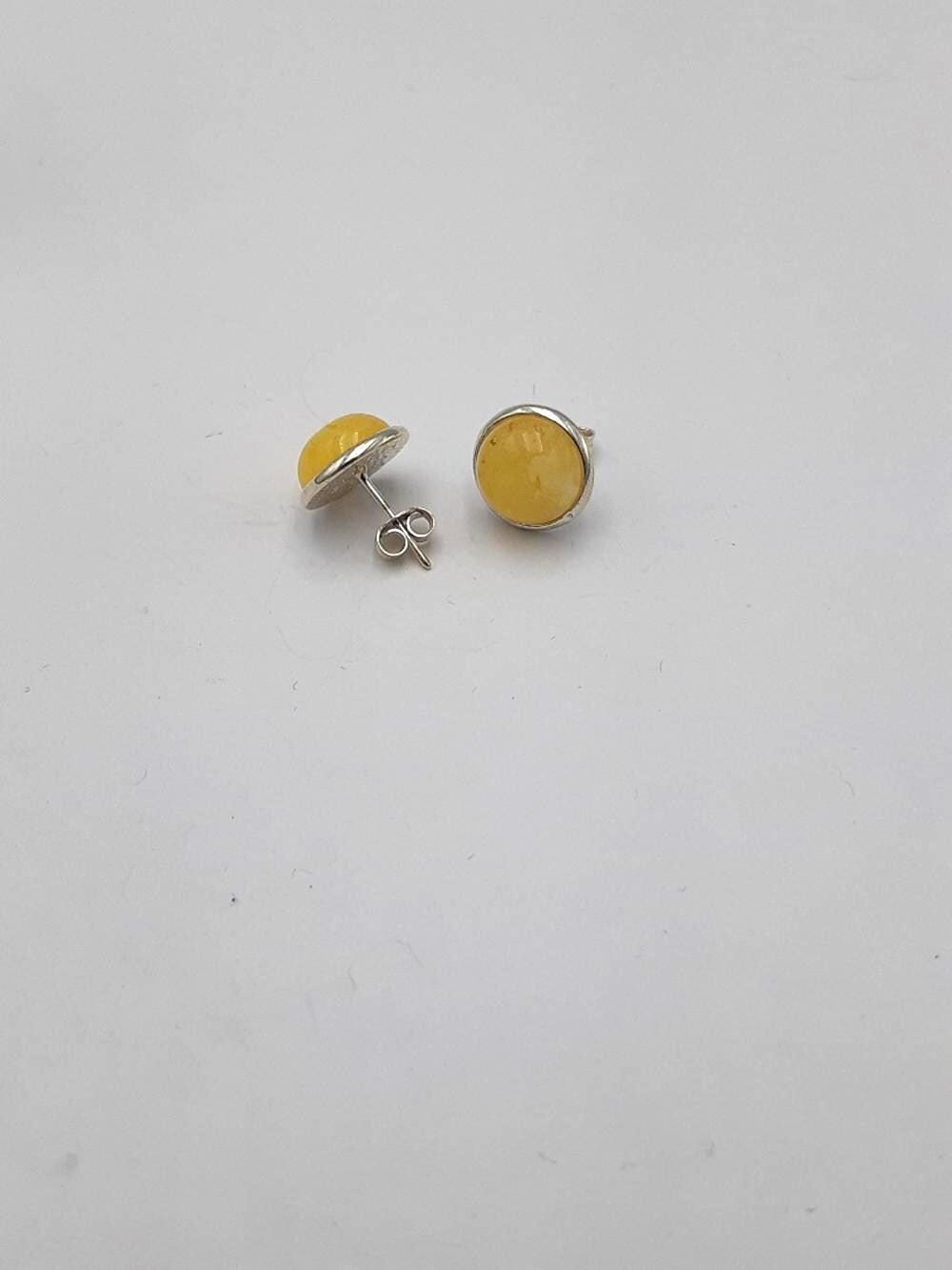 Design Bernstein Ohrstecker 925 Silber Bernsteinohrschmuck Top Edel Bernstein Unisex