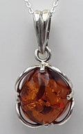 Baltischer Bernstein Anhänger | 925 Silber Kugel Cabochon | Natur Schmuck