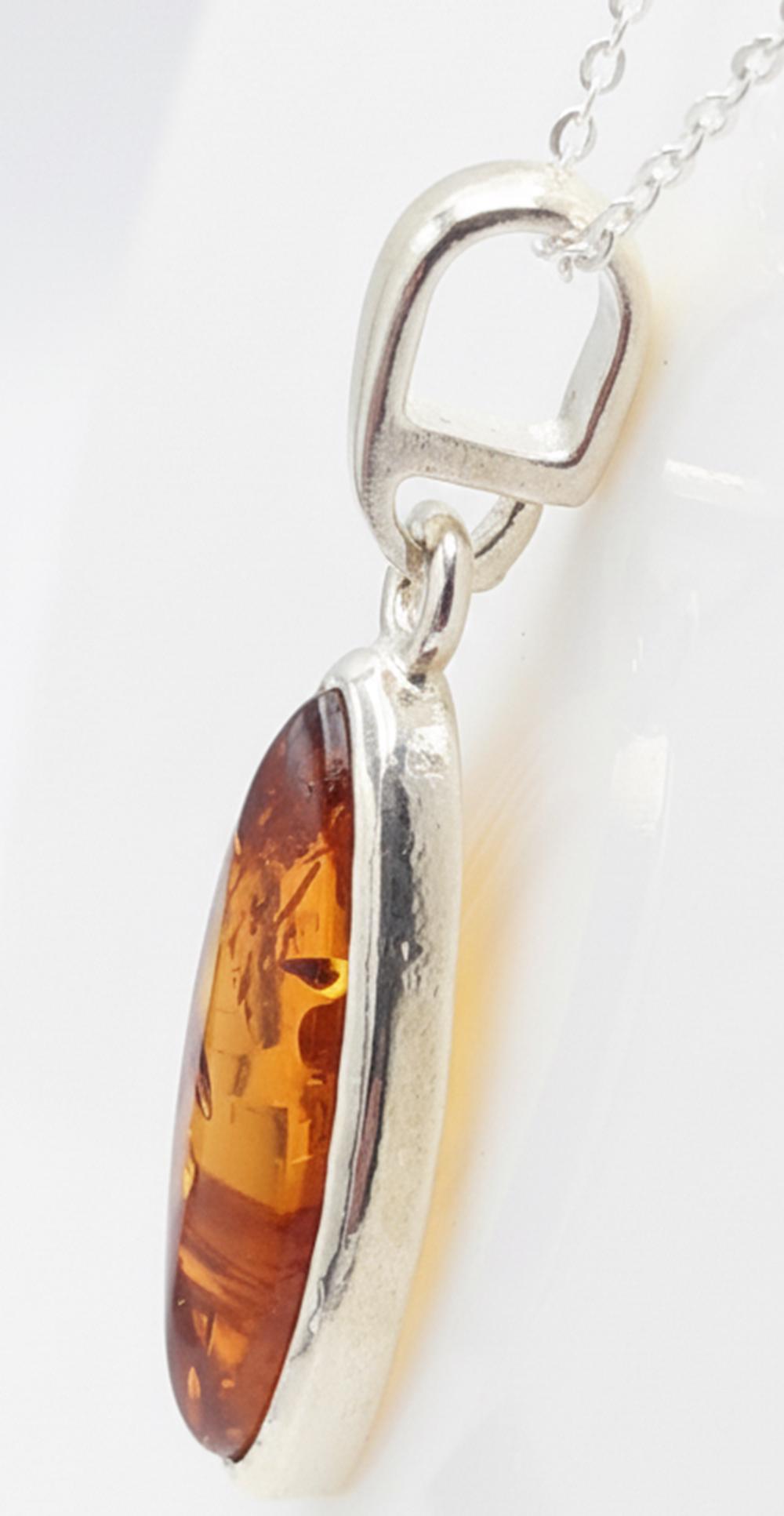 Bernstein Anhänger 925 Sterling  Silber Kette Collier Bernstein vom Baltikum