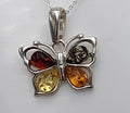 Bernstein-Schmetterling Anhänger  Handgefertigtes Naturwunder in 925 Sterling Silber Bernstein vom Baltikum