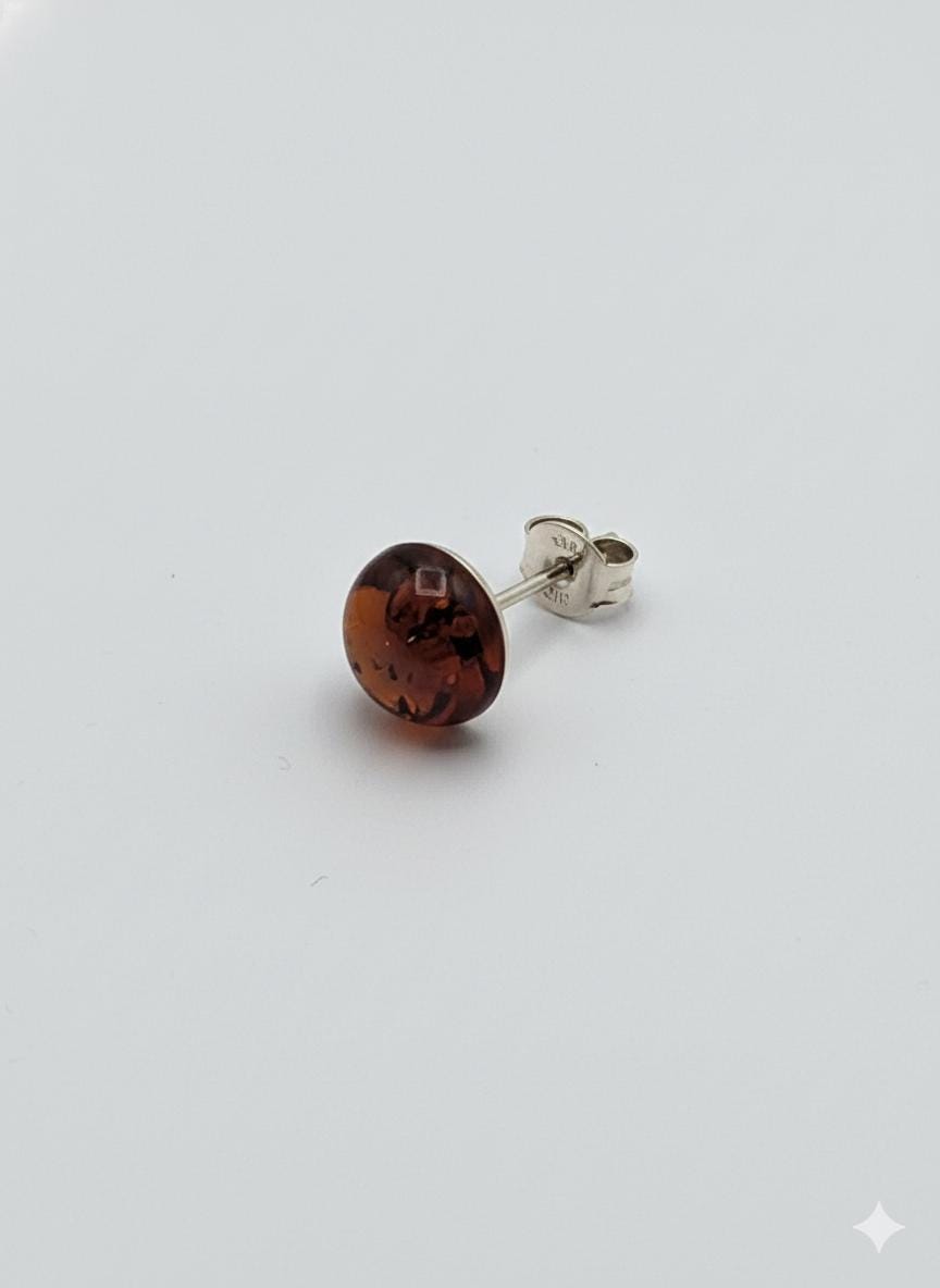 Bernstein Ohrstecker 925 Silber Bernsteinohrschmuck Top Edel braungoldener Bernstein