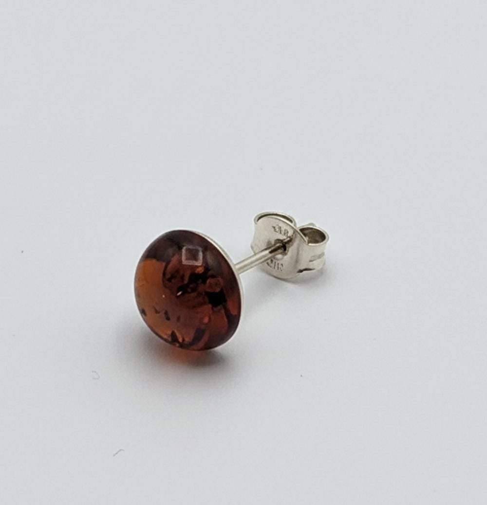 Bernstein Ohrstecker 925 Silber Bernsteinohrschmuck Top Edel braungoldener Bernstein