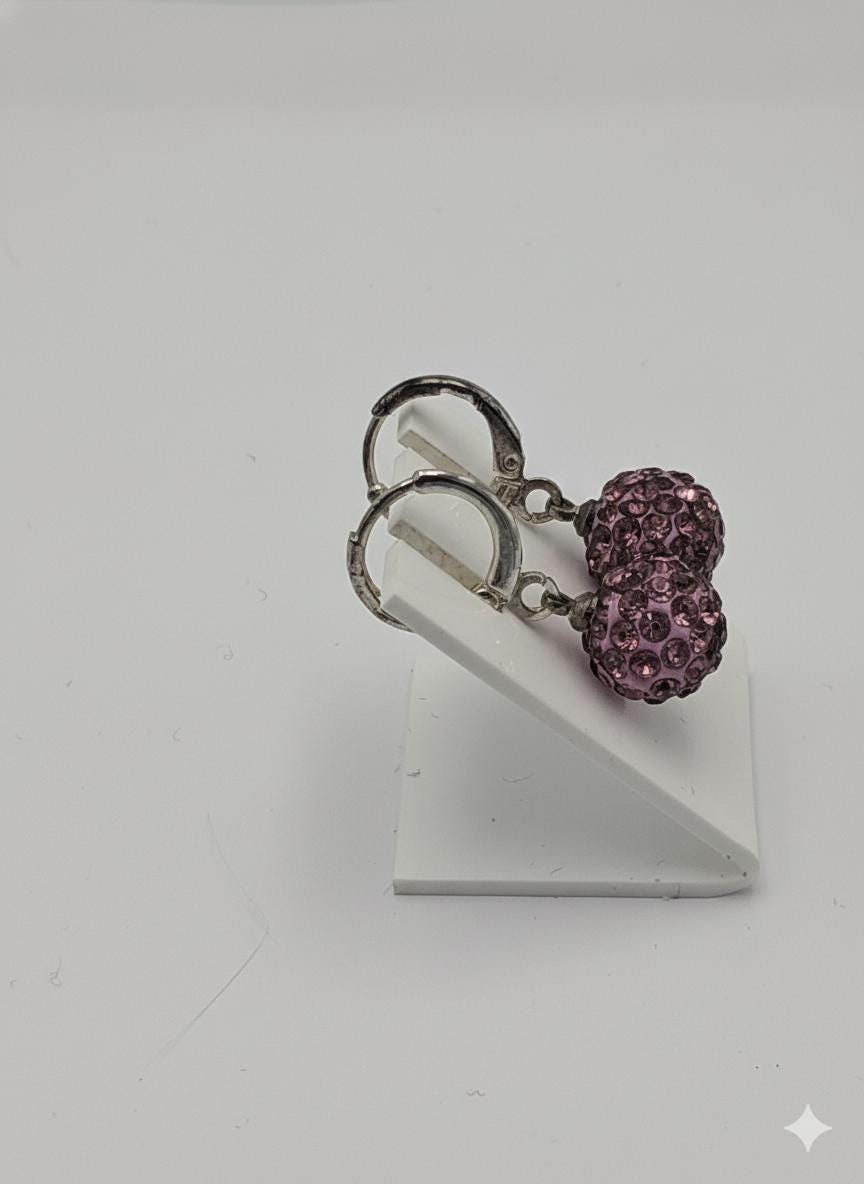 Shambhala Kristall Creolen pink Silber Sonderposten