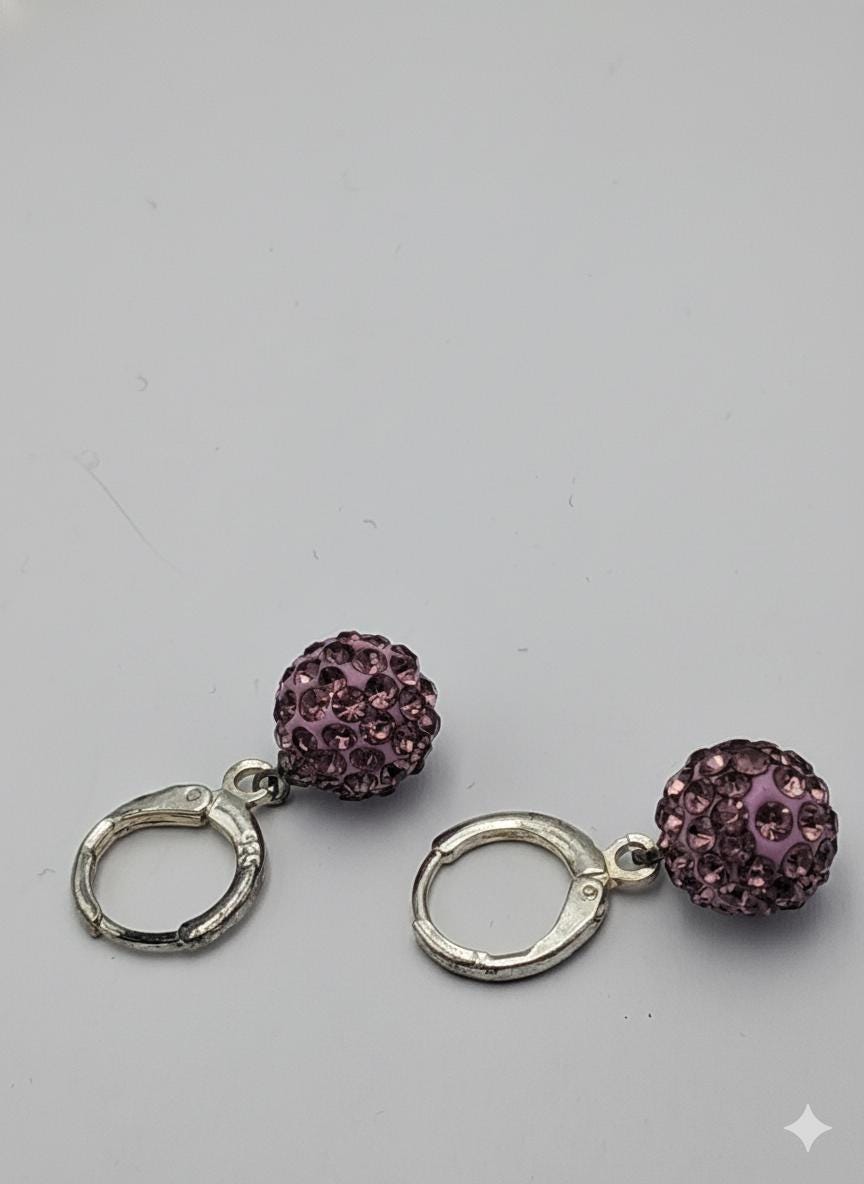 Shambhala Kristall Creolen pink Silber Sonderposten