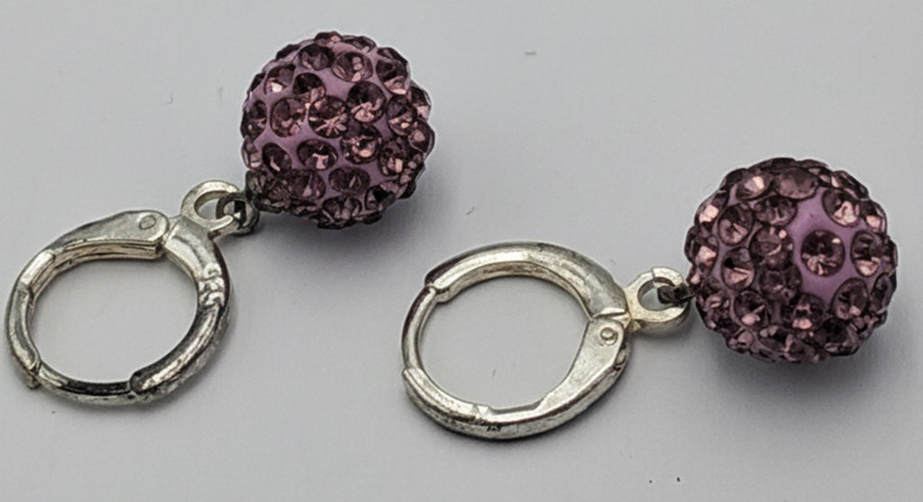 Shambhala Kristall Creolen pink Silber Sonderposten