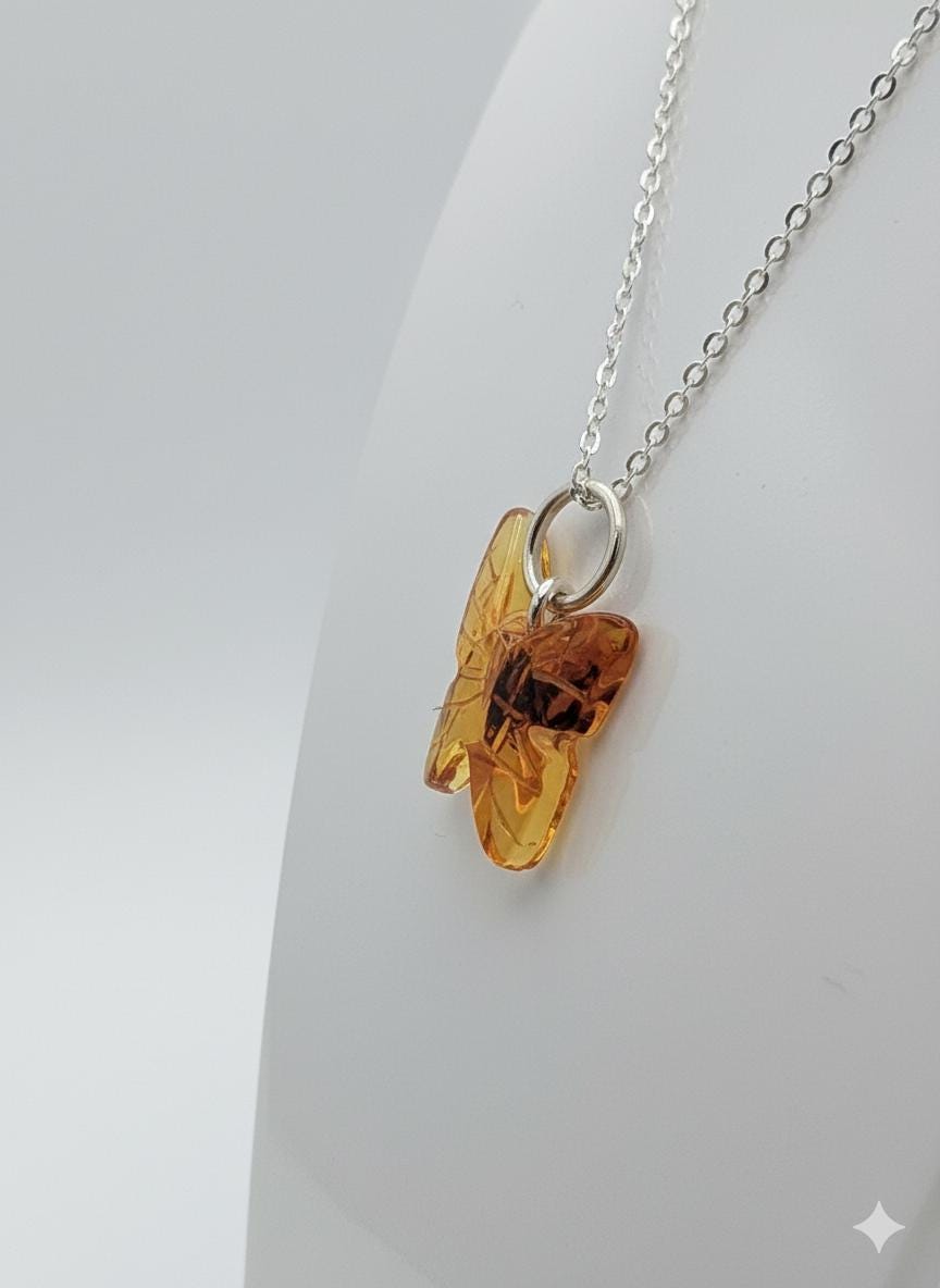Bernstein Schmetterlings Anhänger 925 Silber Bernsteinschmuck Schmuck