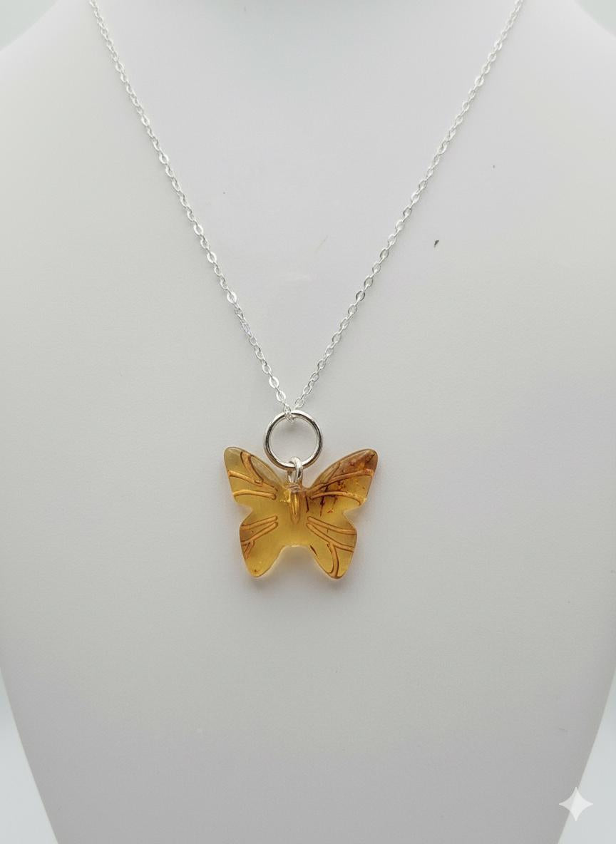 Bernstein Schmetterlings Anhänger 925 Silber Bernsteinschmuck Schmuck