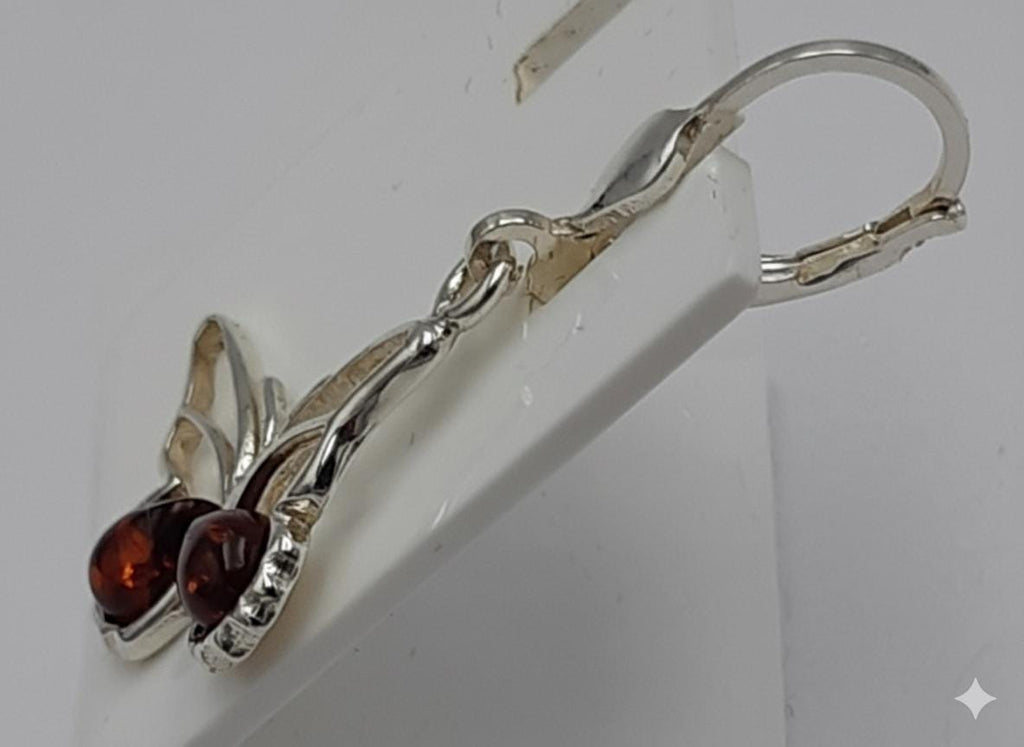 Bernstein Schmetterlings Ohrhänger 925 Silber echter Bernstein aus Litauen