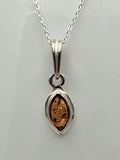 Bernstein Anhänger 925 Silber brauner Bernstein Collier Kette Schmuckanhänger
