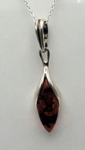 Bernstein Design Anhänger in Sterling Silber Collier Kette Bernsteinanhänger